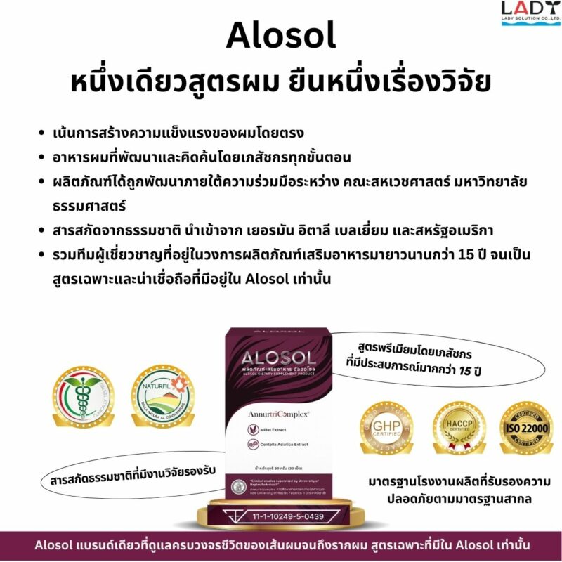 Alosol ผลิตภัณฑ์ดูแลเส้นผม